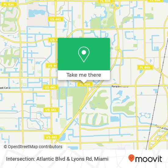 Intersection: Atlantic Blvd & Lyons Rd map