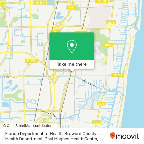 Florida Department of Health, Broward County Health Department, Paul Hughes Health Center map