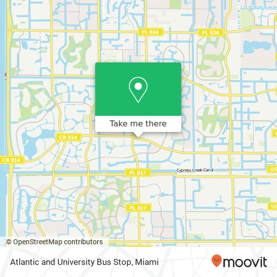 Atlantic and University Bus Stop map