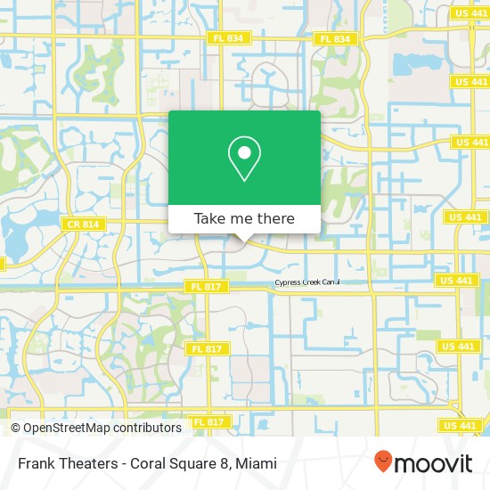 Mapa de Frank Theaters - Coral Square 8