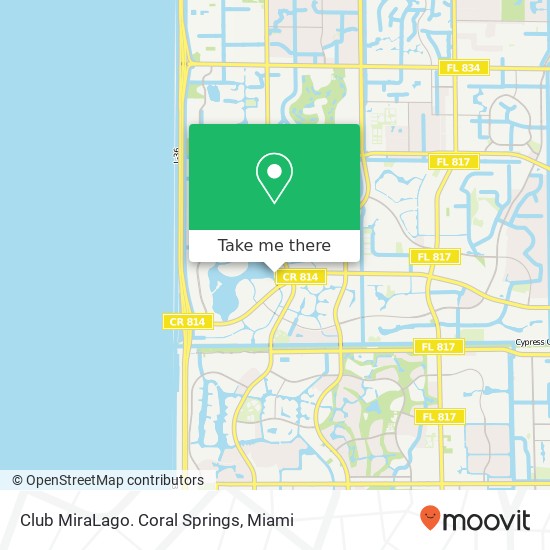 Club MiraLago. Coral Springs map