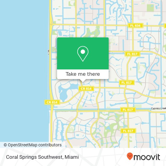 Coral Springs Southwest map