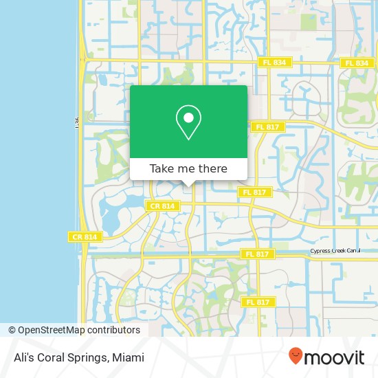 Ali's Coral Springs map