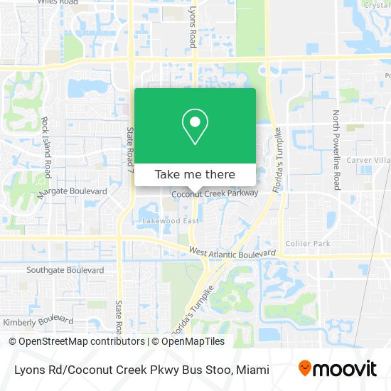 Lyons Rd / Coconut Creek Pkwy Bus Stoo map