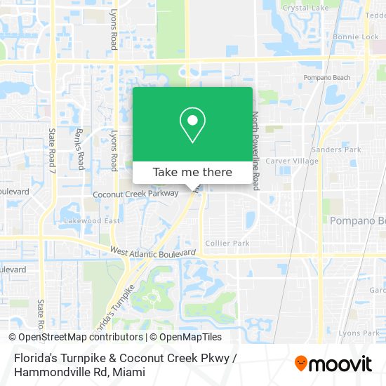 Florida's Turnpike & Coconut Creek Pkwy / Hammondville Rd map