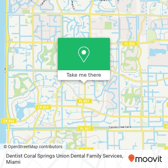 Dentist Coral Springs Union Dental Family Services map