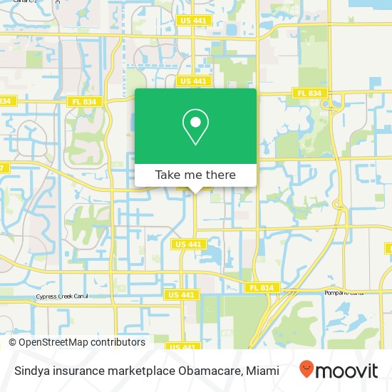 Mapa de Sindya insurance marketplace Obamacare