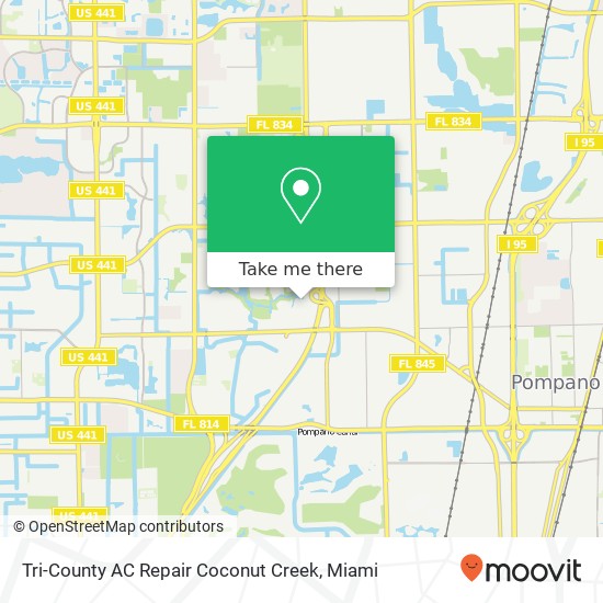 Tri-County AC Repair Coconut Creek map