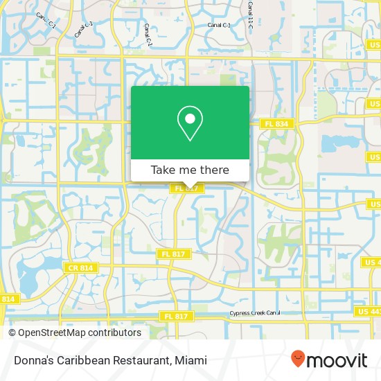 Mapa de Donna's Caribbean Restaurant