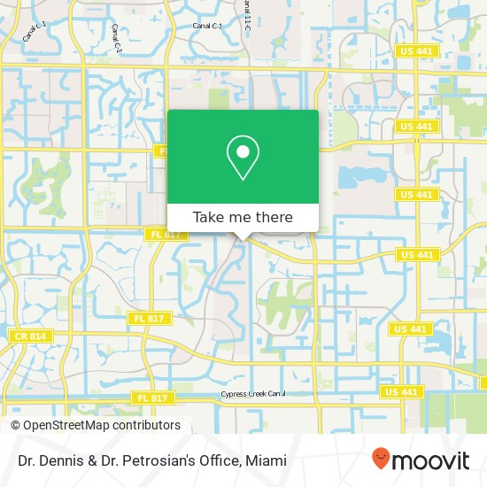 Dr. Dennis & Dr. Petrosian's Office map