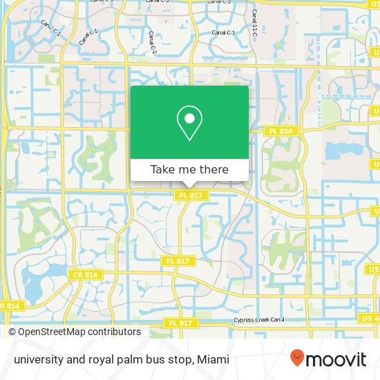 Mapa de university and royal palm bus stop