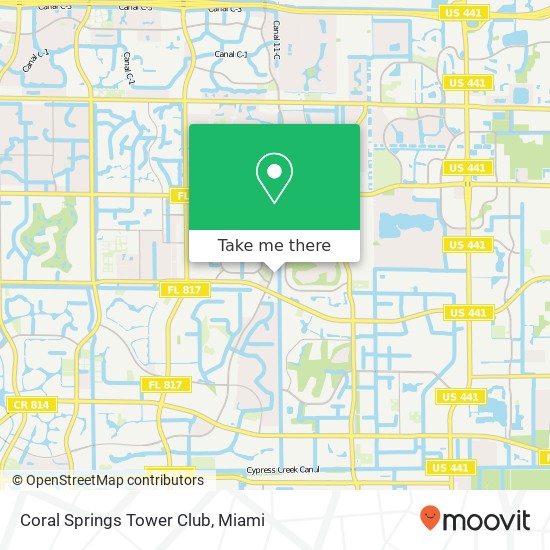 Coral Springs Tower Club map
