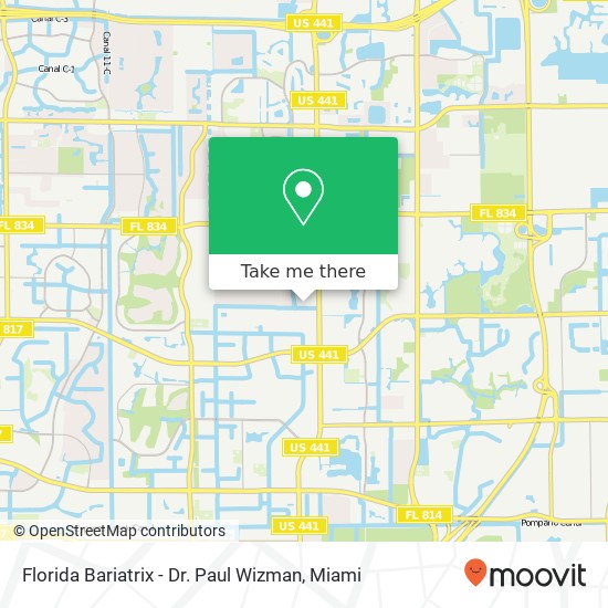 Florida Bariatrix - Dr. Paul Wizman map