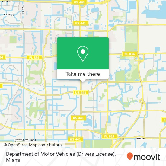 Mapa de Department of Motor Vehicles  (Drivers License)