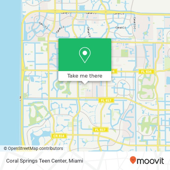 Coral Springs Teen Center map
