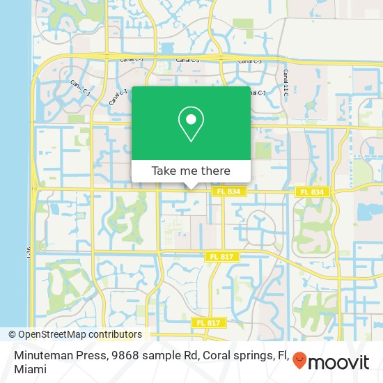 Mapa de Minuteman Press, 9868 sample Rd, Coral springs, Fl