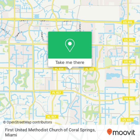 First United Methodist Church of Coral Springs map