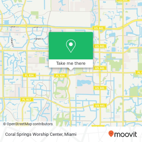 Mapa de Coral Springs Worship Center