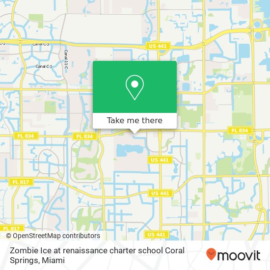 Zombie Ice at renaissance charter school Coral Springs map