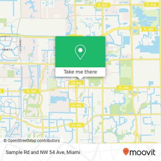 Sample Rd and NW 54 Ave map