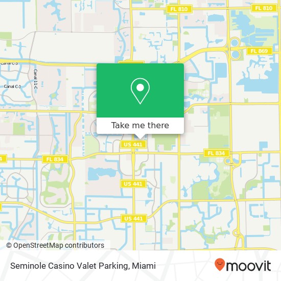 Seminole Casino Valet Parking map