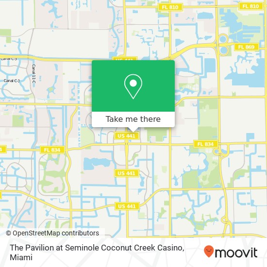 The Pavilion at Seminole Coconut Creek Casino map