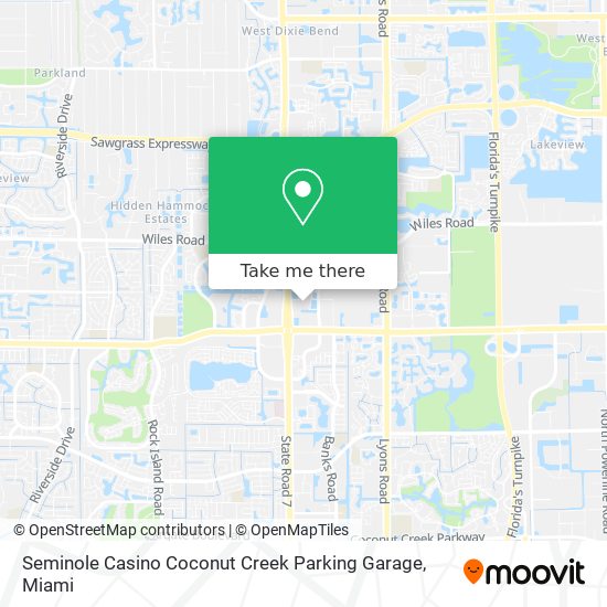 Seminole Casino Coconut Creek Parking Garage map