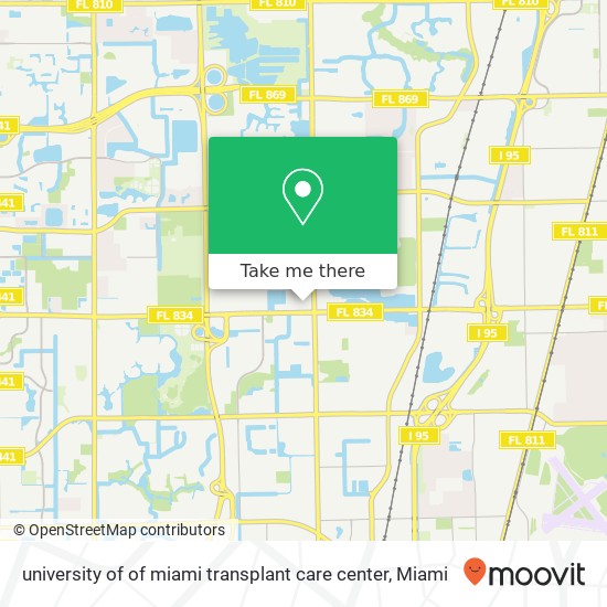 university of of miami transplant care center map