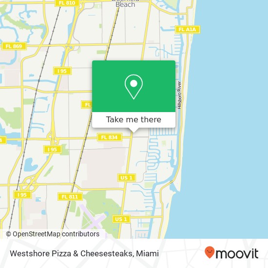 Westshore Pizza & Cheesesteaks map