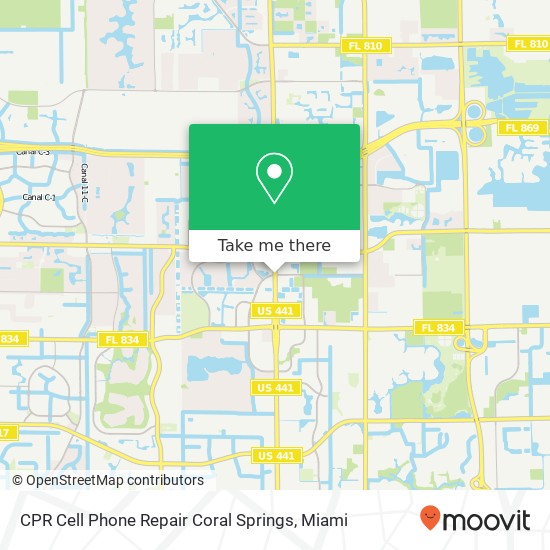 CPR Cell Phone Repair Coral Springs map