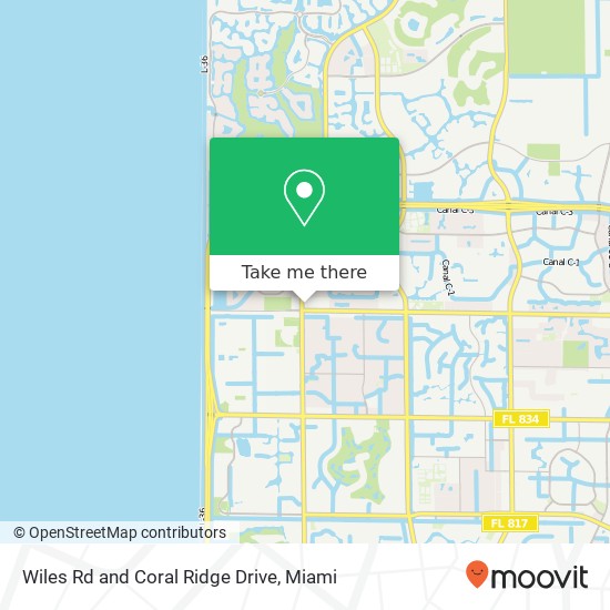 Wiles Rd and Coral Ridge Drive map
