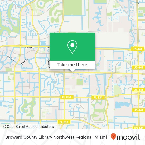 Broward County Library Northwest Regional map