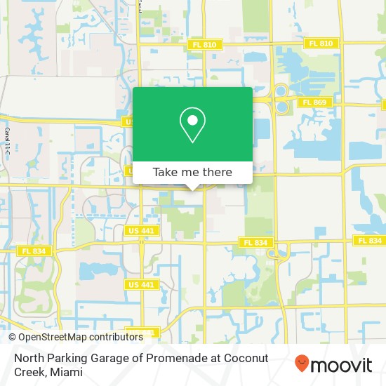 Mapa de North Parking Garage of Promenade at Coconut Creek