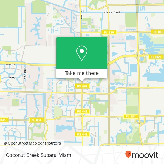 Coconut Creek Subaru map