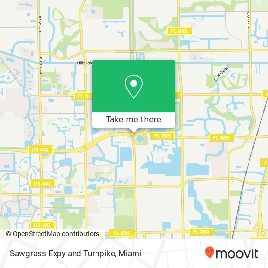 Sawgrass Expy and Turnpike map