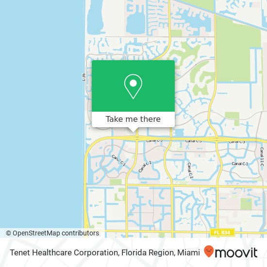 Tenet Healthcare Corporation, Florida Region map