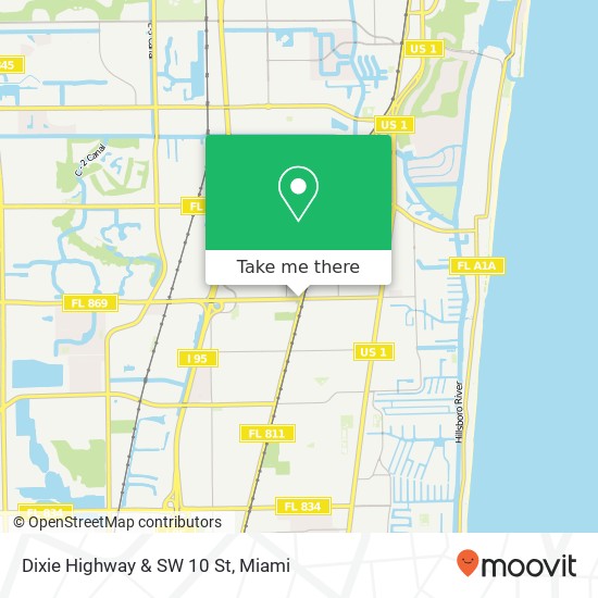 Dixie Highway & SW 10 St map