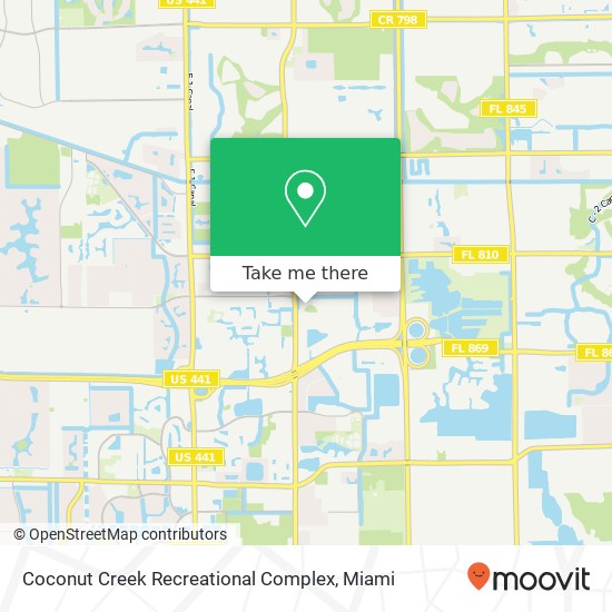 Coconut Creek Recreational Complex map