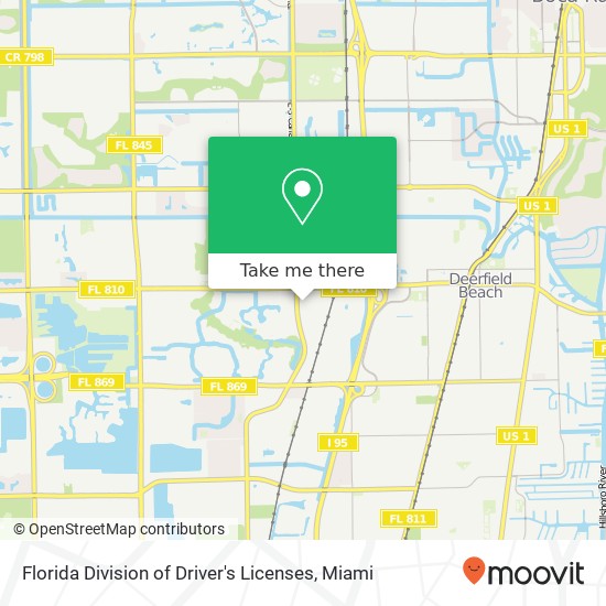 Mapa de Florida Division of Driver's Licenses