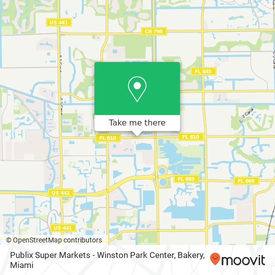 Mapa de Publix Super Markets - Winston Park Center, Bakery