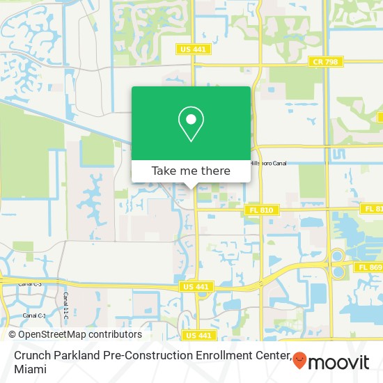 Crunch Parkland Pre-Construction Enrollment Center map