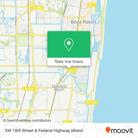 SW 18th Street & Federal Highway map