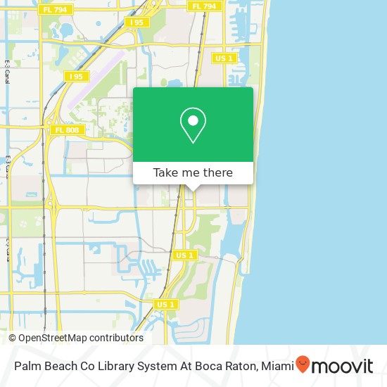 Palm Beach Co Library System At Boca Raton map