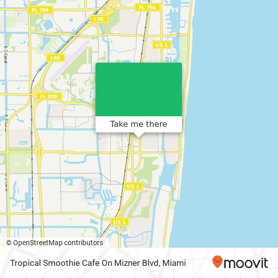 Tropical Smoothie Cafe On Mizner Blvd map