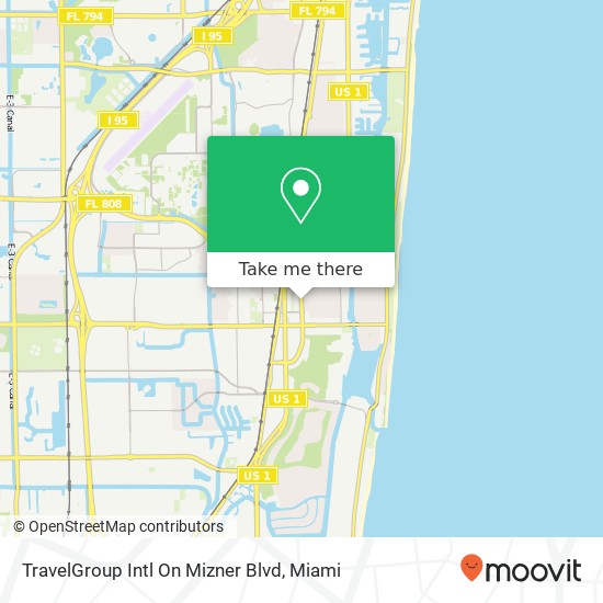 Mapa de TravelGroup Intl On Mizner Blvd