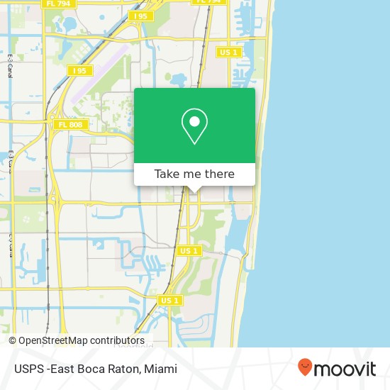 Mapa de USPS -East Boca Raton