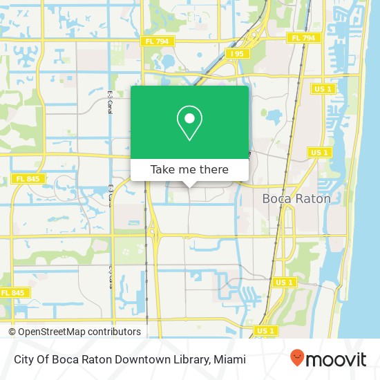 City Of Boca Raton Downtown Library map