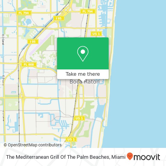The Mediterranean Grill Of The Palm Beaches map