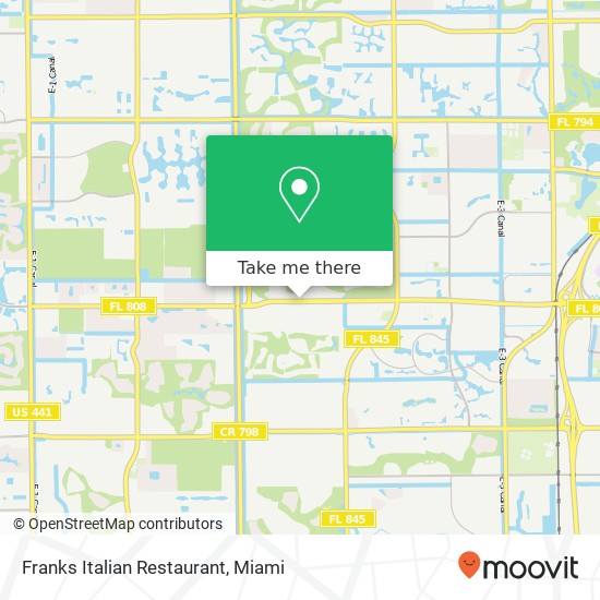 Mapa de Franks Italian Restaurant