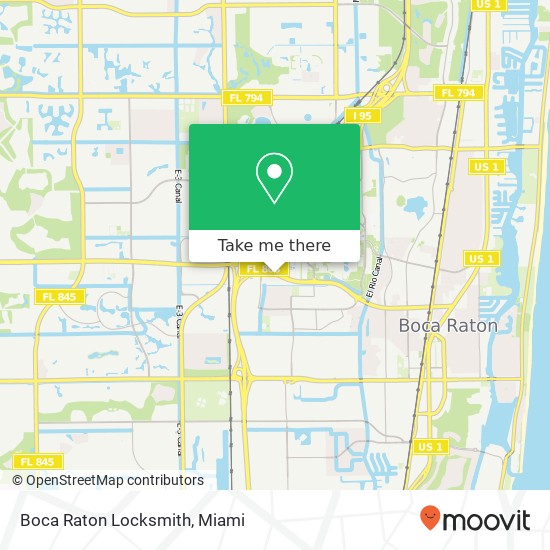 Mapa de Boca Raton Locksmith